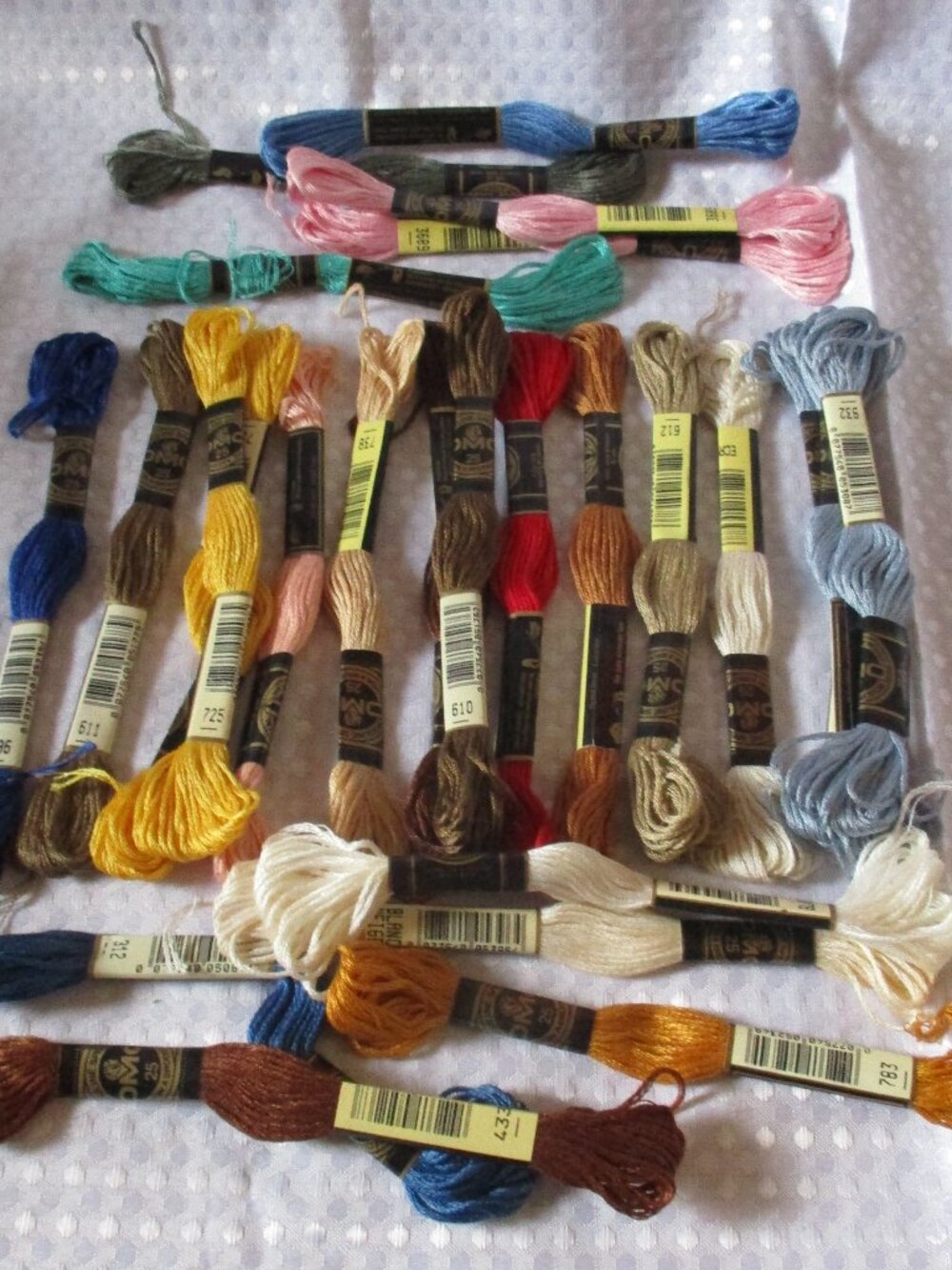 New DMC Floss Lot of 25 Embroidery Thread Skeins - Various Colors